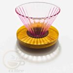 دریپر V60 شیشه‌ای رنگی با پایه چوبی | خرید دریپر قهوه دمی V60