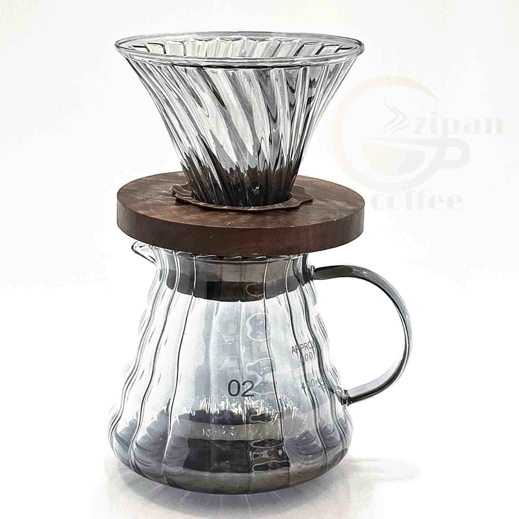 ست قهوه ساز V60 ( دریپر همراه سرور شیشه ای )