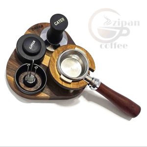 ست تجهیزات قهوه همراه استند چوبی مثلثی سایز 58