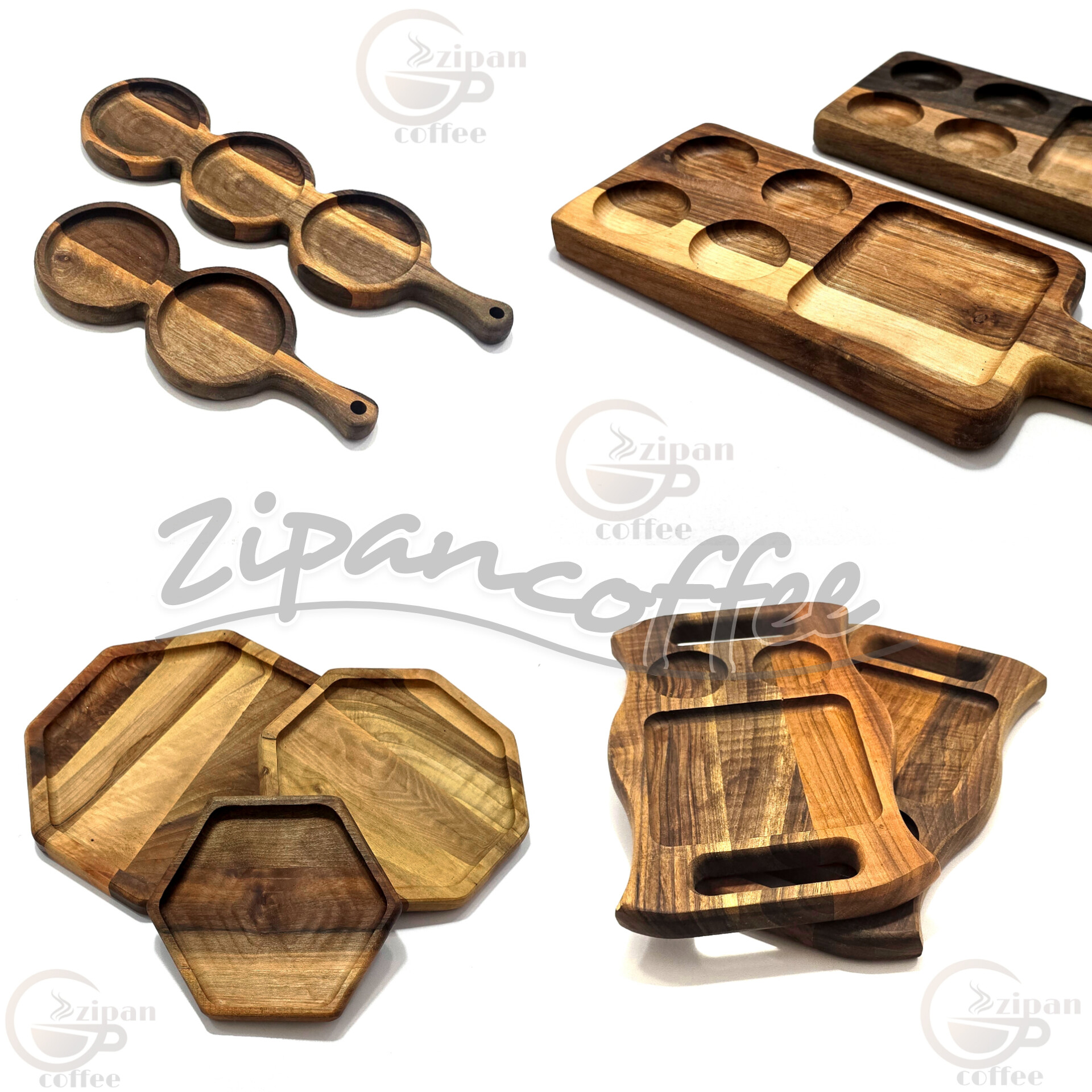 سینی سرو چوبی قهوه ، چوب طبیعی C30