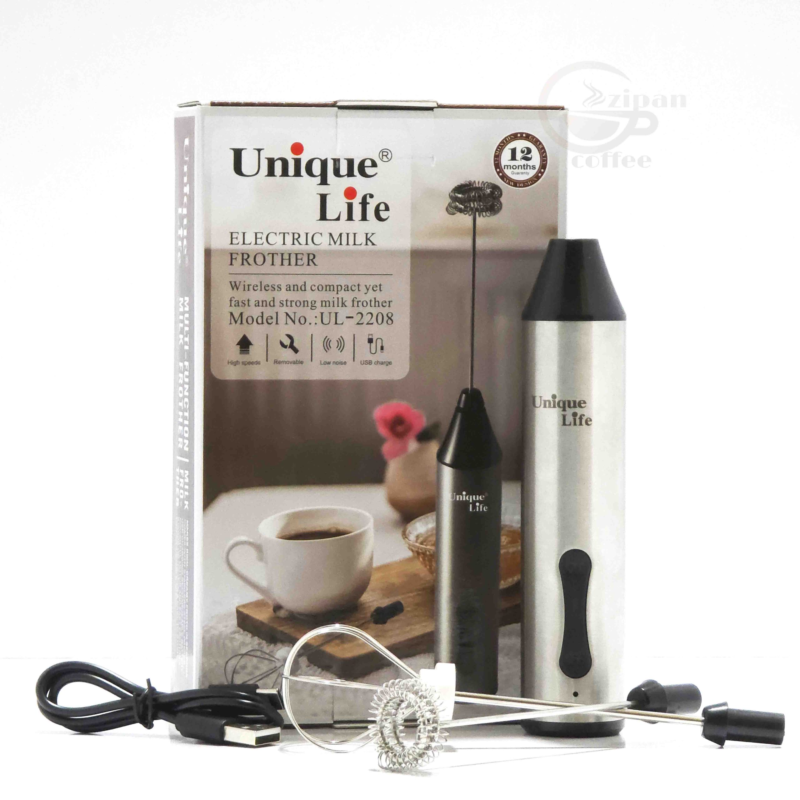 همزن شارژی دو سر یونیک لایف | کف‌ساز شیر و همزن حرفه‌ای