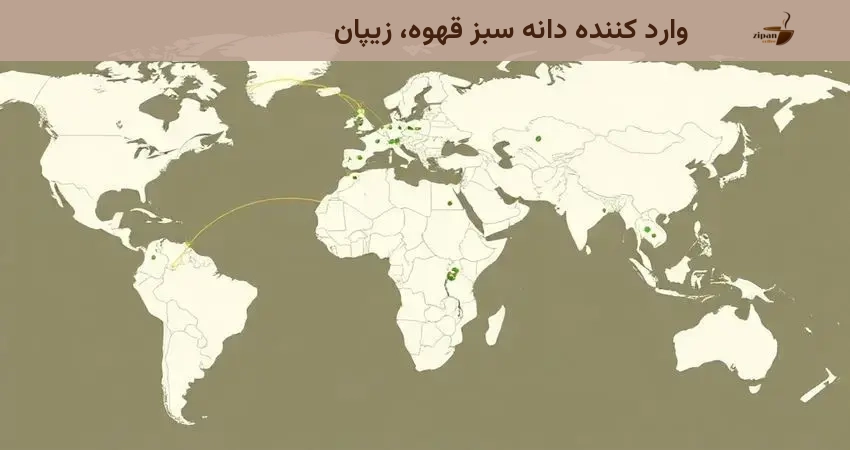 وارد کننده دانه سبز قهوه، زیپان