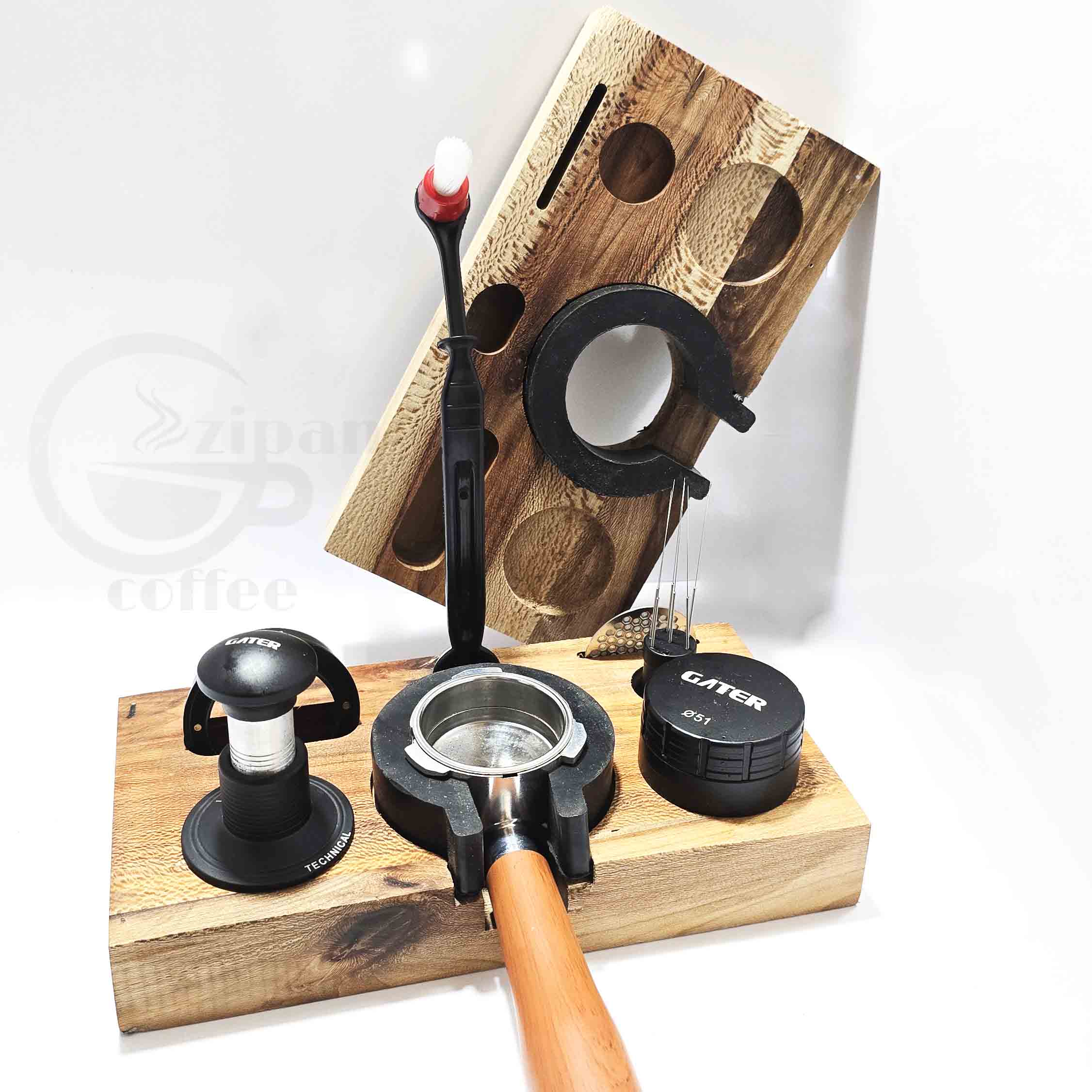 استند لوازم قهوه چوبی سایز 51| نظم‌دهنده حرفه‌ای میز باریستا