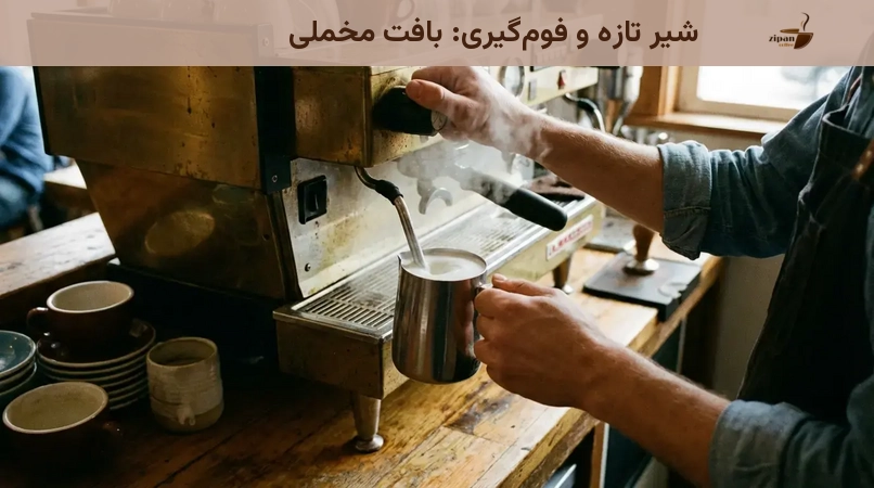 شیر تازه و فوم گیری: بافت مخملی